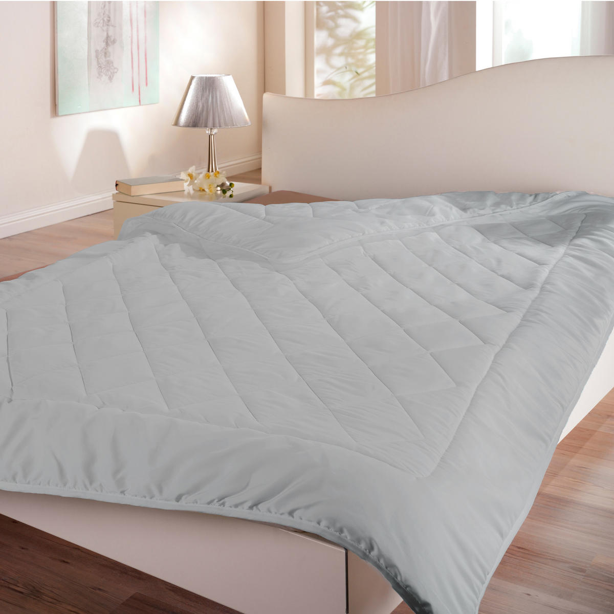 BETTDECKE leichte Sommerbettdecke - Hellgrau - 200 x 200 cm - ohne Bezug nutzbar - Hellgrau, Textil (200/200cm) - Bestlivings