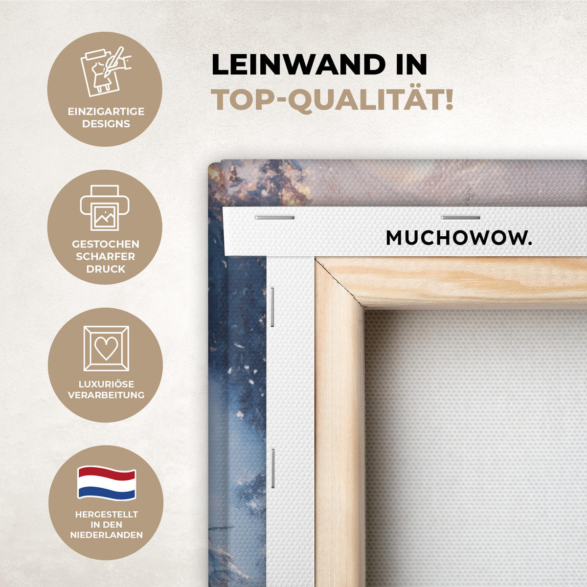 LEINWANDBILD Weihnachtszug - Schnee - Winter - Weihnachten 60x80 cm - Dunkelrot, Textil (60/80cm) - MuchoWow