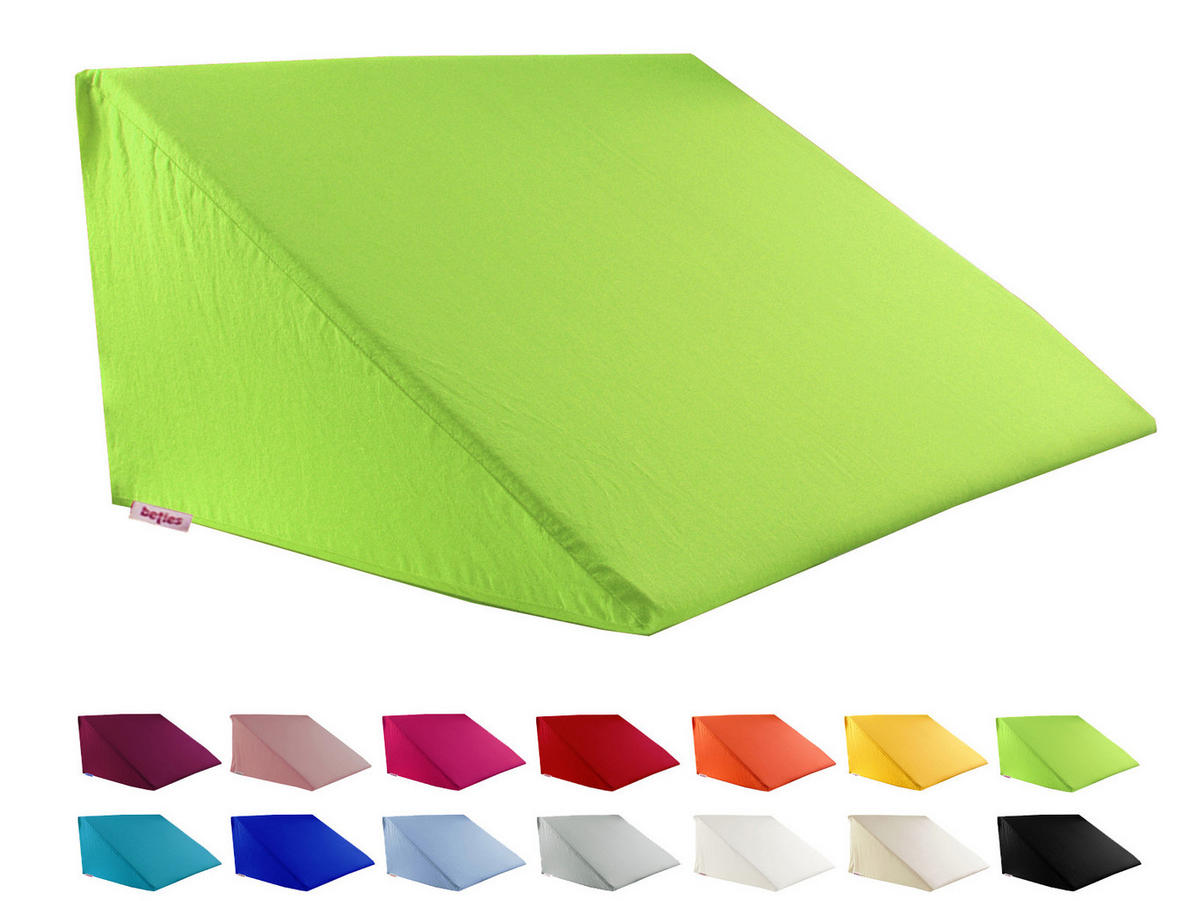 KEILKISSENBEZUG Basic 100% Baumwolle apfelgrün 62/49/30 cm - Grün, Textil (62/49cm) - beties Heimtextil