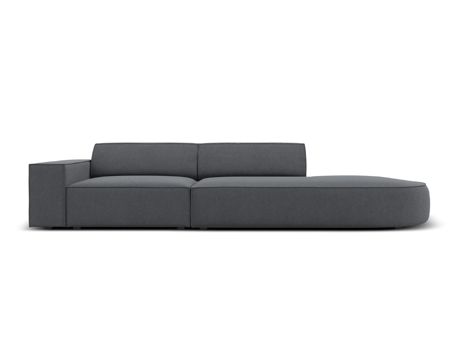 RECHTES-SOFA Jodie aus strukturiertem Stoff dunkelgrau 3 Sitzplätze - Dunkelgrau, Textil (102/70/262cm) - Micadoni