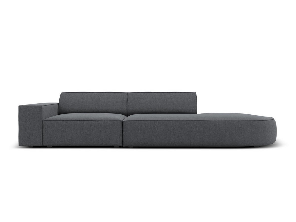 RECHTES-SOFA Jodie aus strukturiertem Stoff dunkelgrau 3 Sitzplätze - Dunkelgrau, Textil (102/70/262cm) - Micadoni