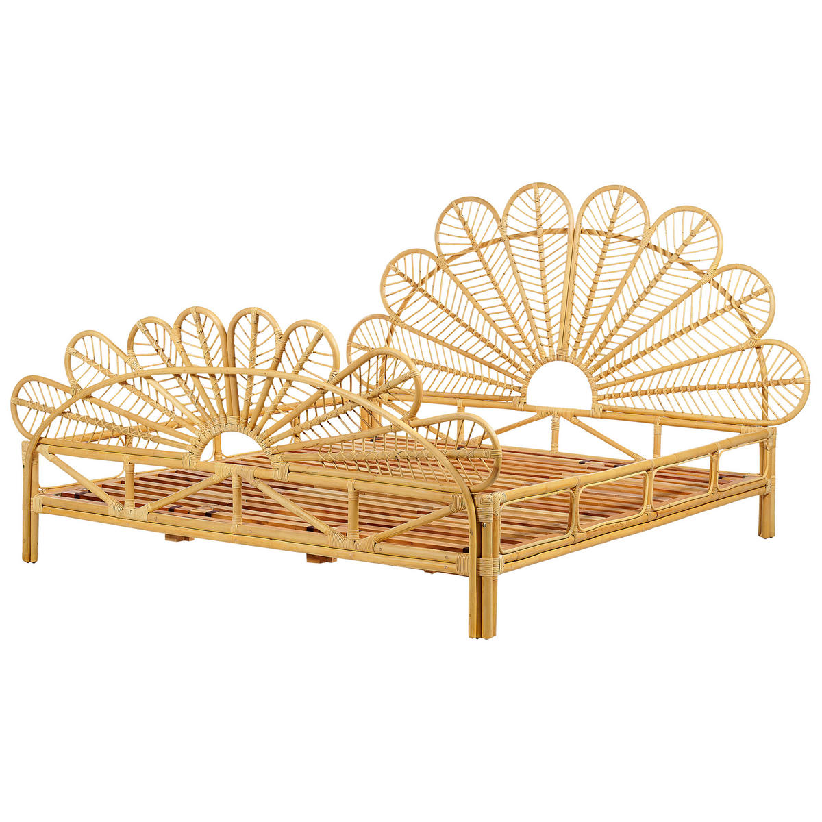 DOPPELBETT 180/200cm Heller Holzfarbton Florentine - Hellbraun, Naturmaterialien (180/200cm) - Beliani