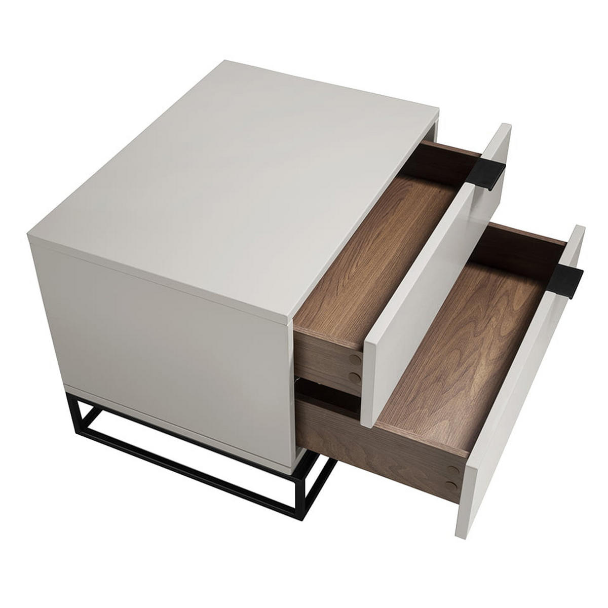 NACHTTISCH Rechteckig 55/41/41 cm - Schwarz/Grau, Holz (55/41/41cm) - ANGEL CERDA
