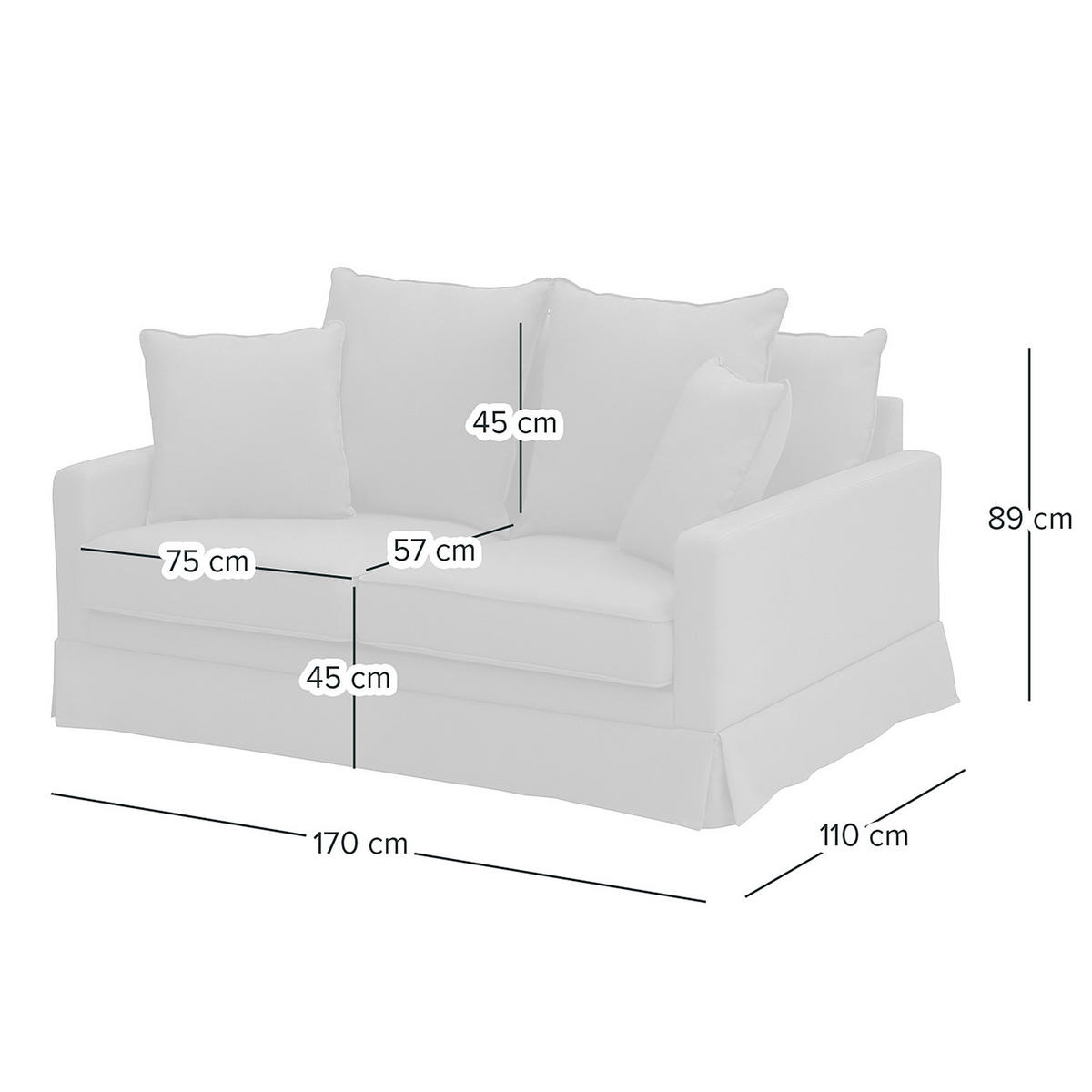 2,5-SITZER SOFA mit Husse - Webstoff - Multicolor/Hellgrau, Textil (170/89/110cm) - home24