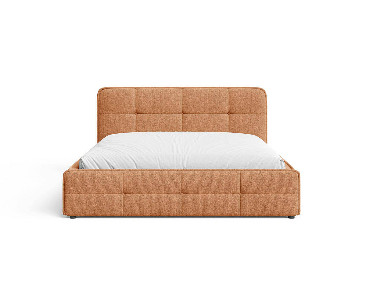 POLSTERBETT 17 140 x 200 cm – Aragon – Bett mit Federmechanismus und Stauraum - Orange, Holz (140/200cm) - ROYAL24_MARKT
