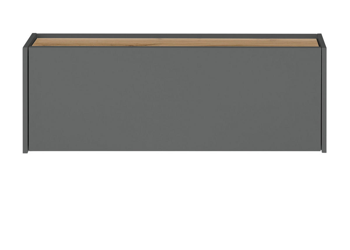 HÄNGEELEMENT grau matt, Eiche Wotan 100 cm, Hängeschrank für Homeoffice und Büro - Eiche Wotan/Grau, Holzwerkstoff (100/35/30cm) - Furn.Design