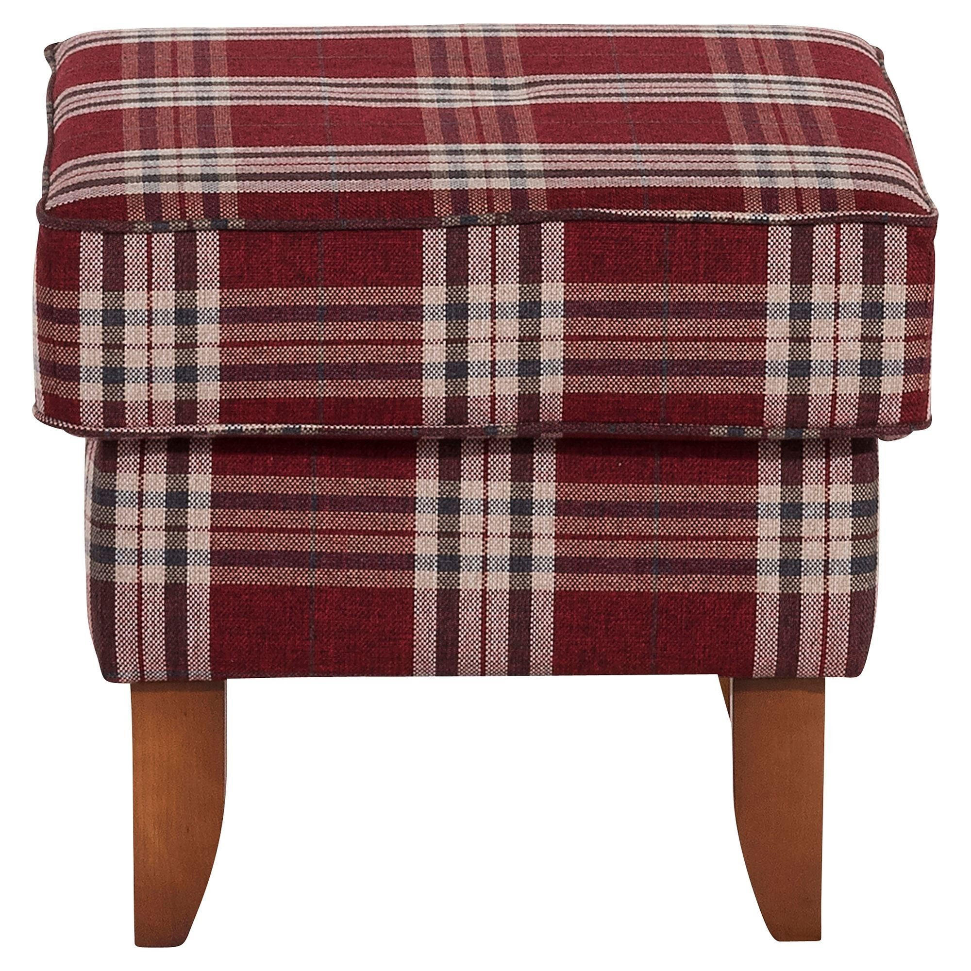 HOCKER Katria Bezug Flachgewebe Buche nussbaum / rot - Rot, Kunststoff (55/49/55cm) - 58aufmkessel