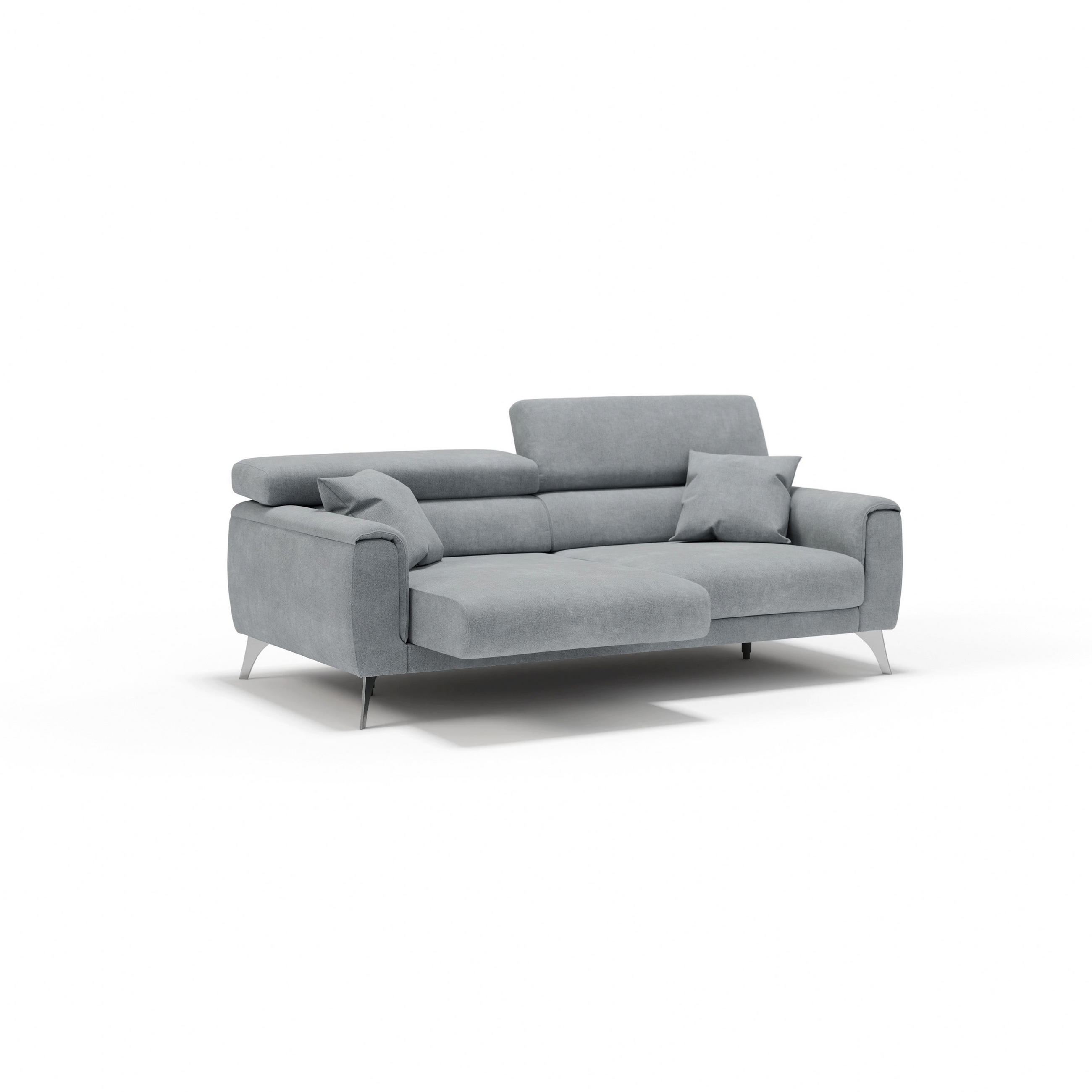 LINEARSOFA Caravaggio - Hellgrau, Textil (199/73/102cm) - Divani.store