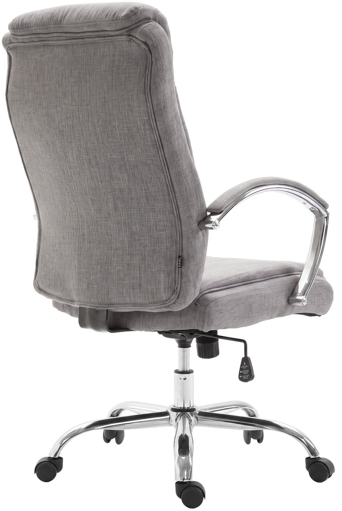 DREHSTUHL Stoff Grau - Chromfarben/Grau, Textil/Metall (65/115/73cm) - CLP