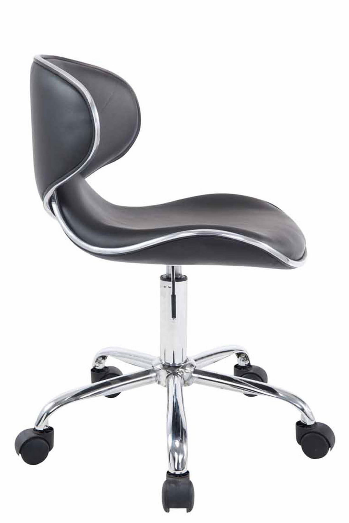 HOCKER Lederlook schwarz - Chromfarben/Schwarz, Textil/Metall (47/71/50cm) - CLP
