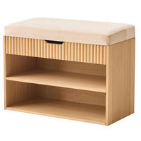 SCHUHBANK Holz Beige - Beige, Holz (60/44/30cm) - Nordlys