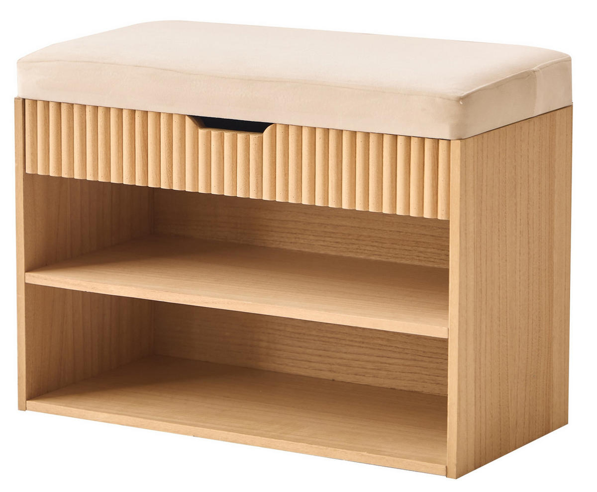 SCHUHBANK Holz Beige - Beige, Holz (60/44/30cm) - Nordlys