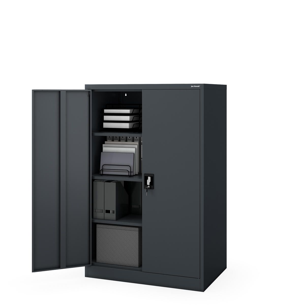 BÜROSCHRANK KEVIN D600 - Anthrazit, Metall (90/140/60cm) - Jan Nowak