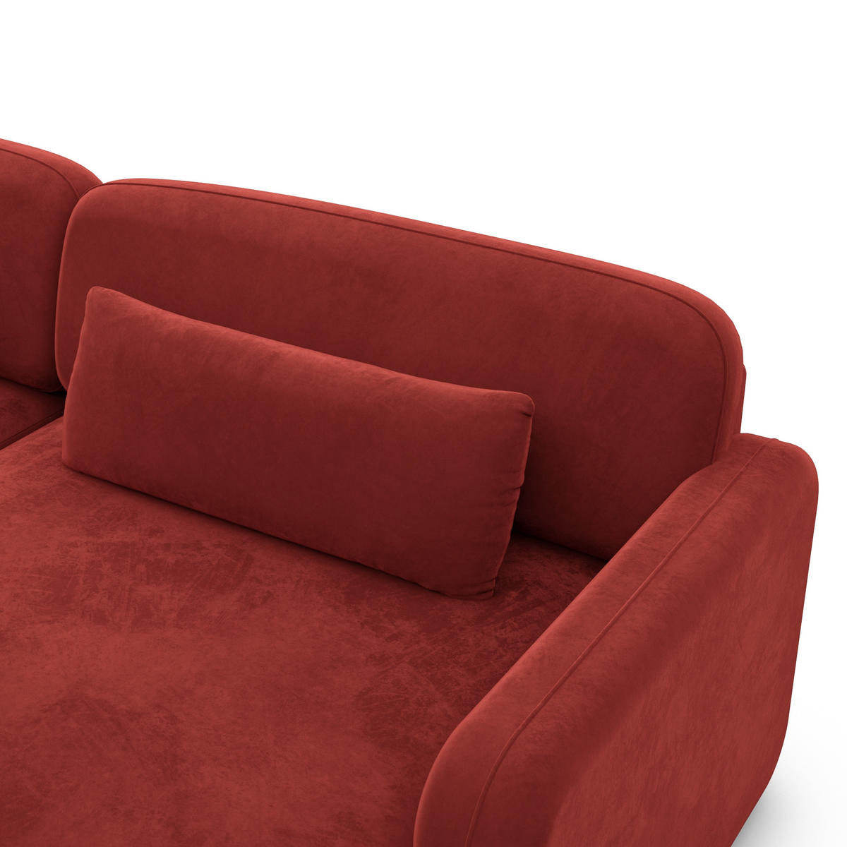 ECKSOFA Valencia L Form Samtstoff Rot - Rot, Textil (229/229cm) - Sofa Dreams