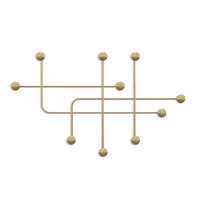 WANDGARDEROBE mit 9 Haken aus goldfarbenem Metall 107/10/64 cm - Goldfarben, Metall (107/64/10cm) - Calicosy