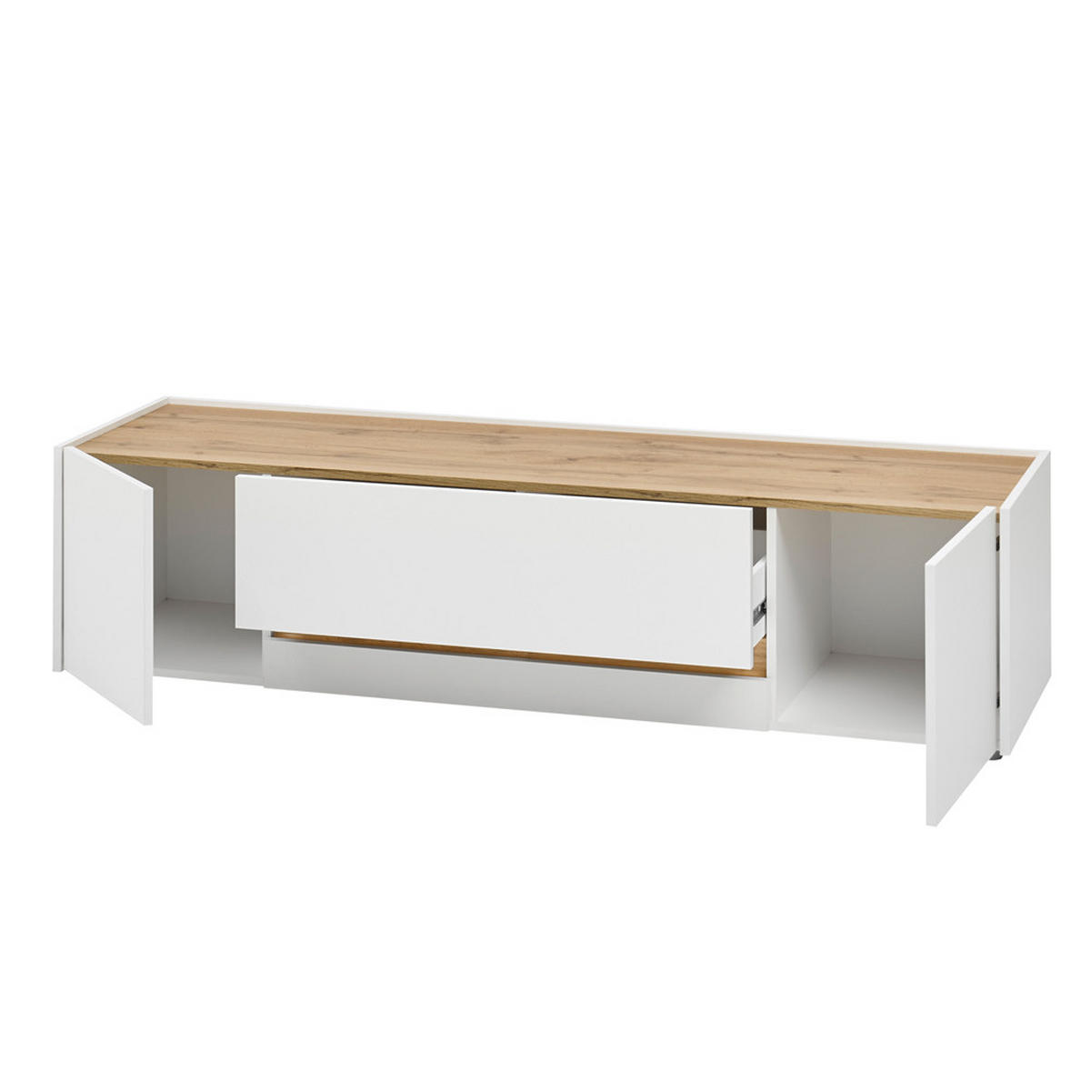 WOHNZIMMER-SET 4-TLG. Crisp-61 - Weiß, Holzwerkstoff (610/197/45cm) - Lomado