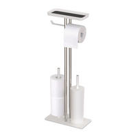 WC-GARNITUR - Weiß, Kunststoff/Metall (30/77/15cm) - Relaxdays