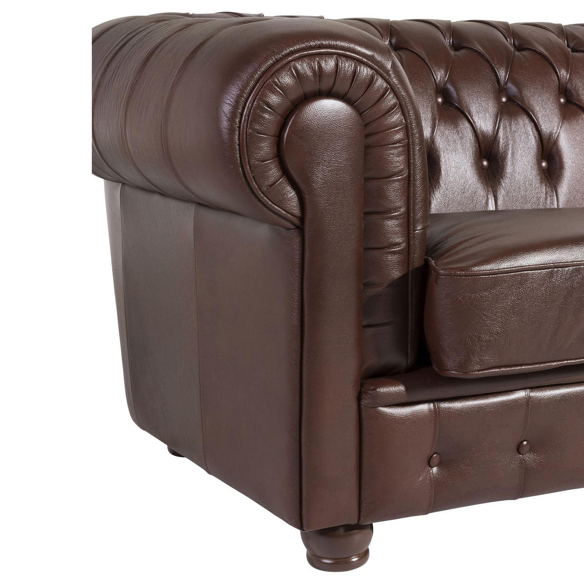SOFA 2-Sitzer Kalea Bezug Wischleder Buche nussbaum dunkel / braun - Braun, Leder (172/76/98cm) - 58aufmkessel