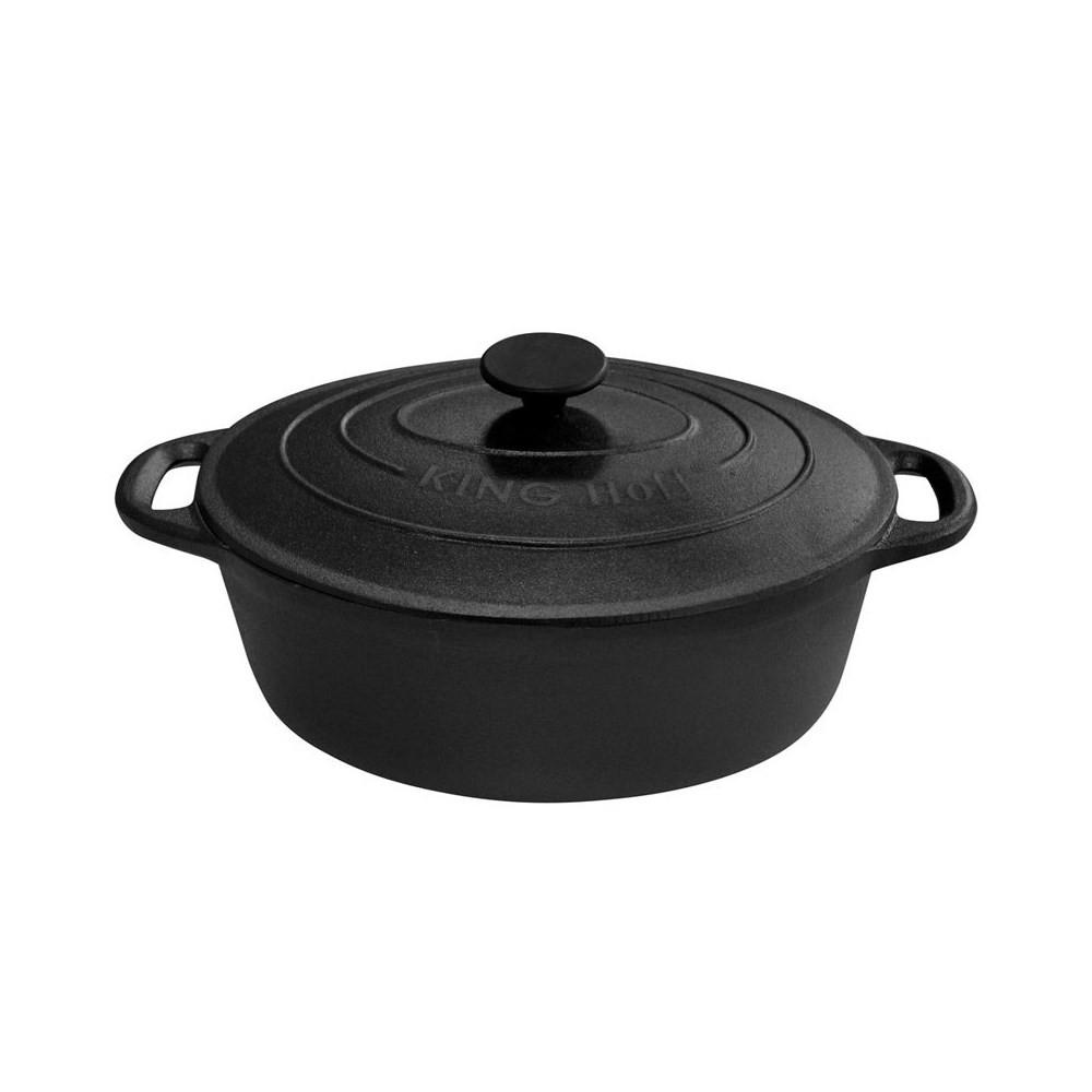 GUSSEISEN-BRÄTER 6,2l 33cm KH1111 - Schwarz, Metall (33/26/11cm) - Kinghoff 