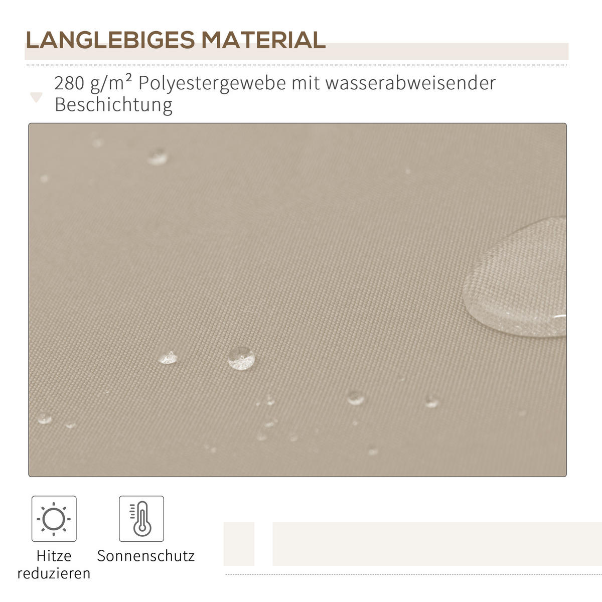 MARKISE 3,95 m Aluminium beige - Beige, Textil (395/300cm) - Fortuna Lai