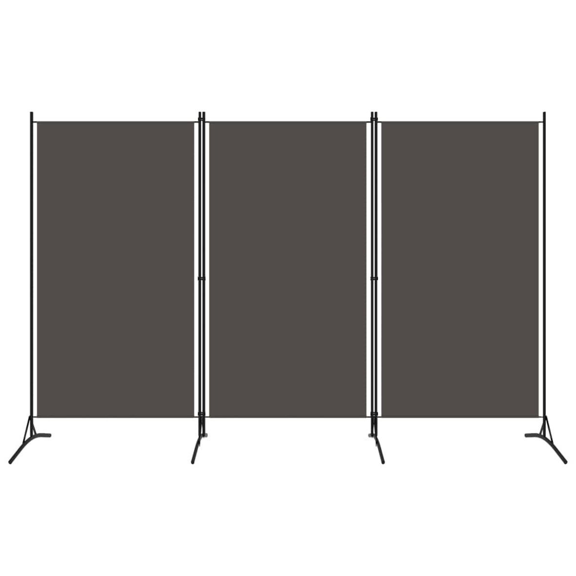 RAUMTEILER 3-TLG. ANTHRAZIT 260X180 CM - Anthrazit, Textil (260/180/1cm) - vidaXL