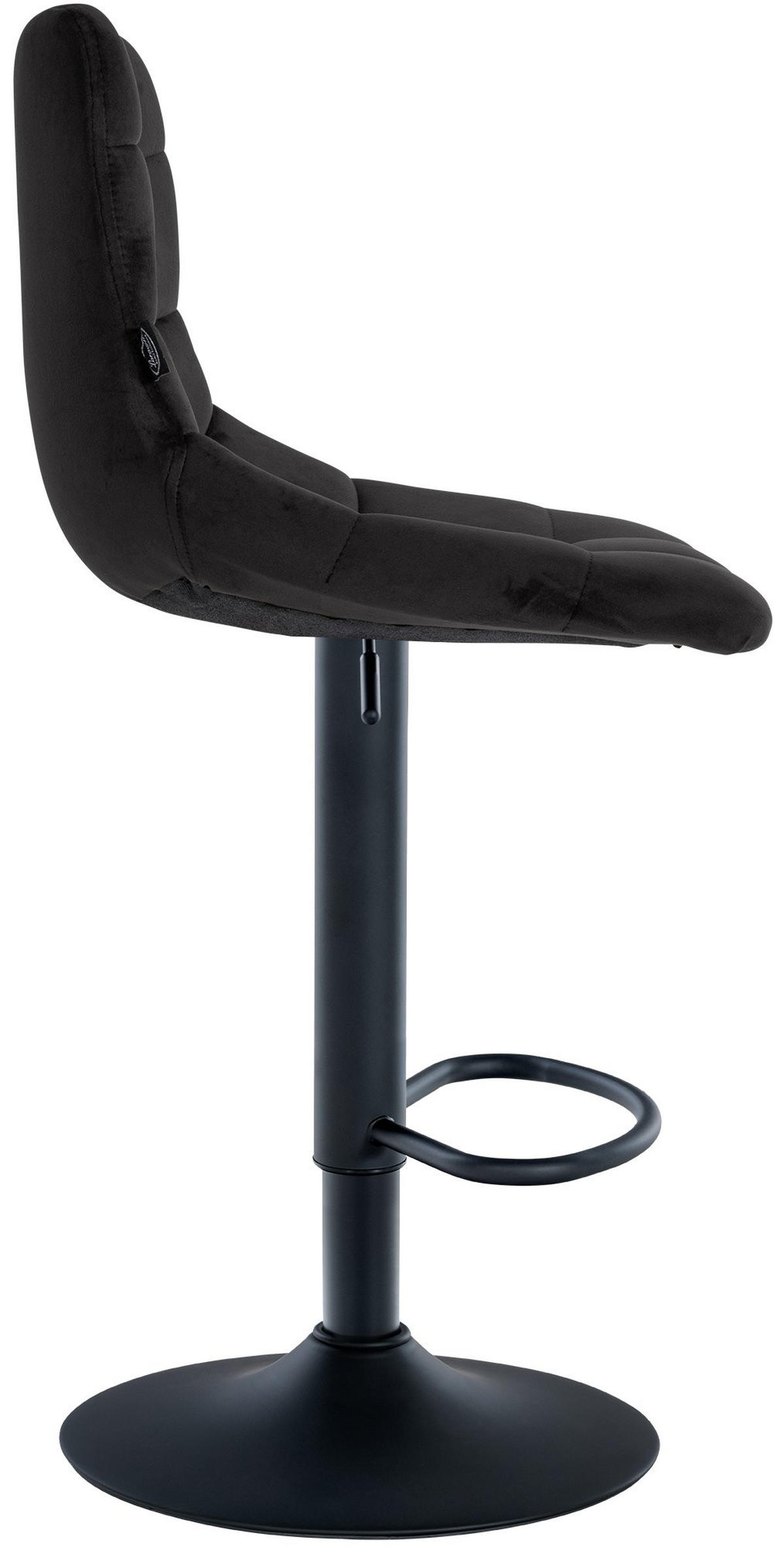 BARHOCKER 2er Set Samt schwarz - Schwarz, Textil/Metall (43/87/46.5cm) - CLP