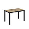 ESSTISCH Granny Eiche rustikal/Anthrazit 120 x 70 cm ausziehbar - Alteiche/Anthrazit, Holzwerkstoff (70/120/76cm) - Vicco