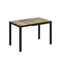 ESSTISCH Granny Eiche rustikal/Anthrazit 120 x 70 cm ausziehbar - Alteiche/Anthrazit, Holzwerkstoff (70/120/76cm) - Vicco