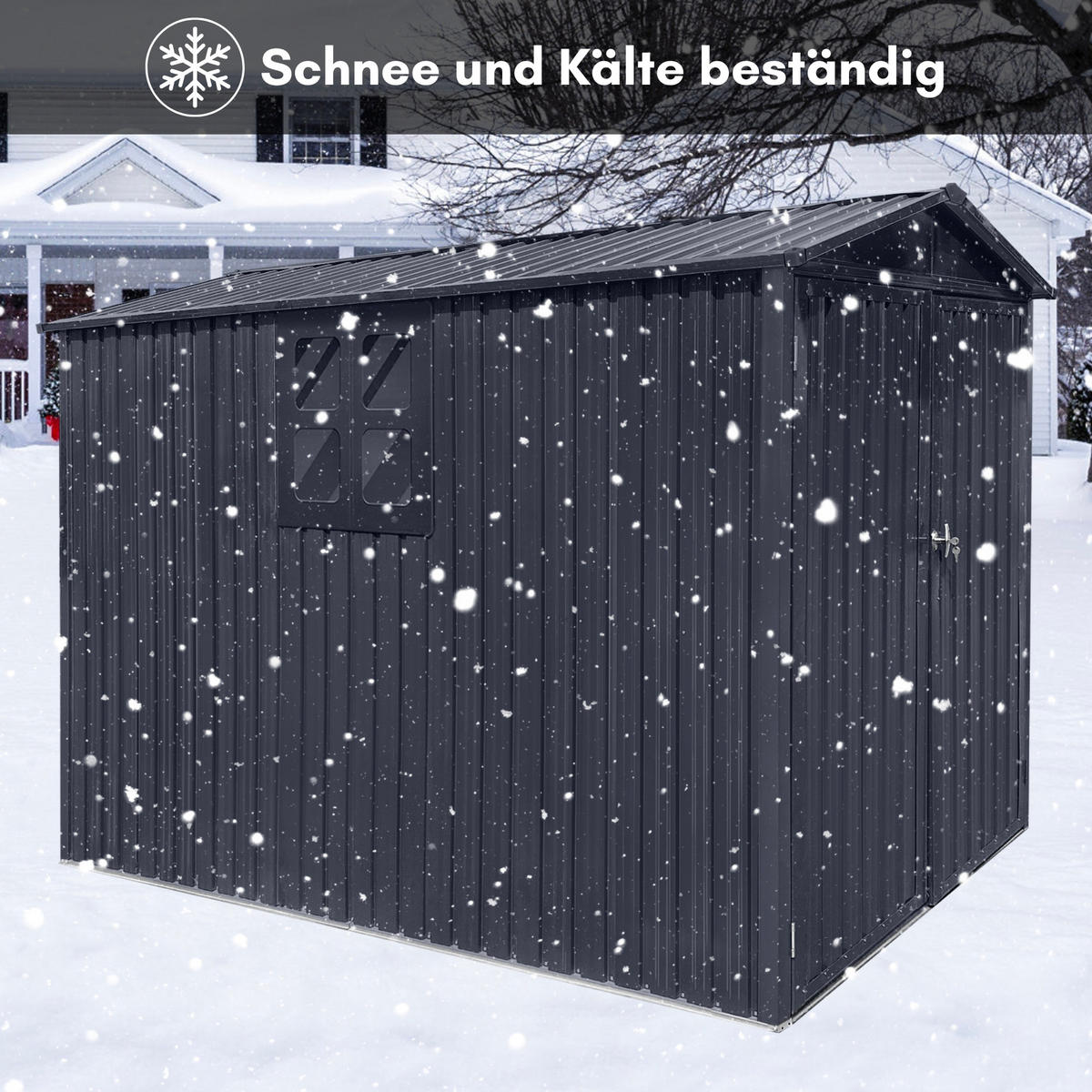 KLEINGARAGE Premium Motorradgarage 1er-Set - Anthrazit, Metall (169/161/296cm) - Albatros