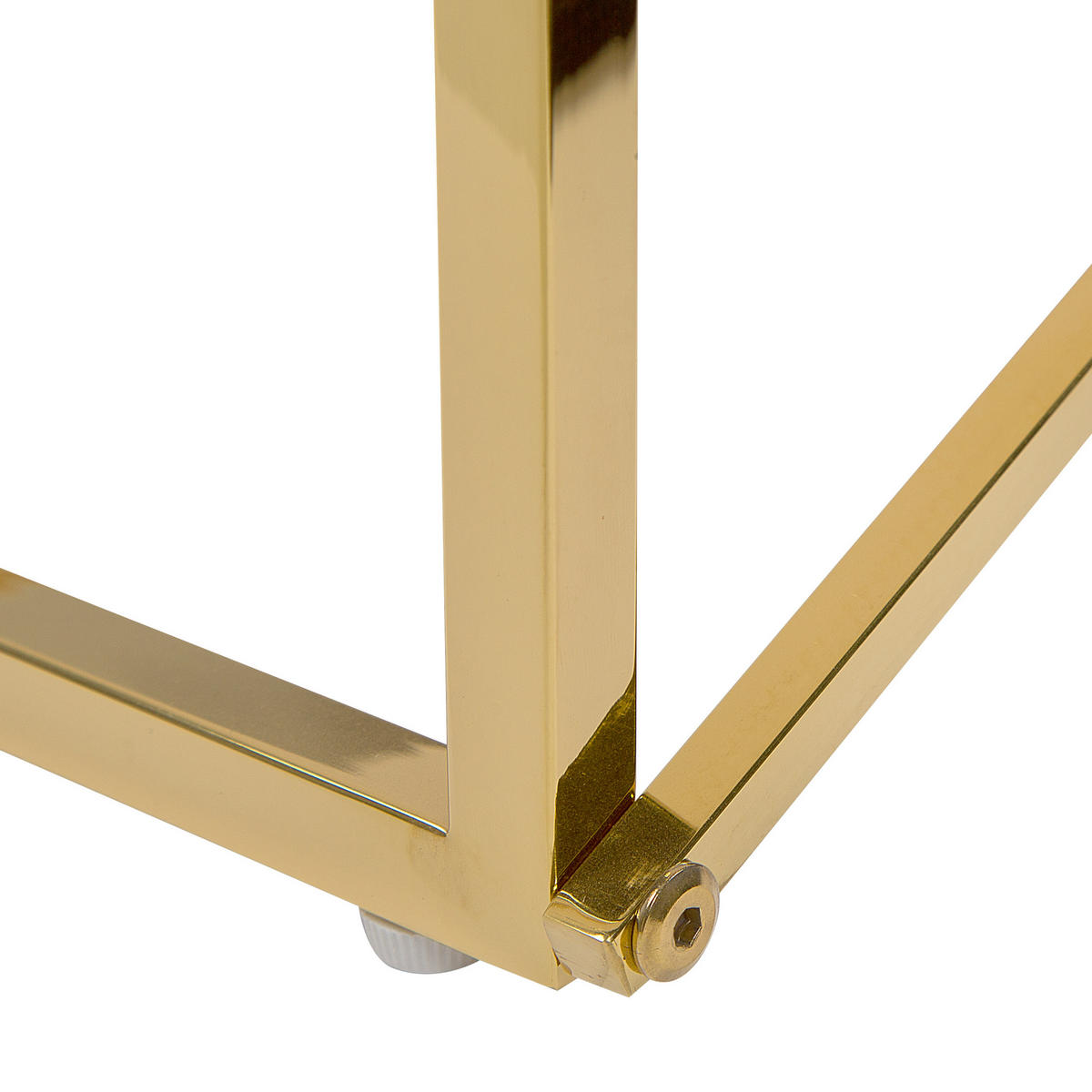 COUCHTISCH Marmor Optik weiß/gold rechteckig 100/50 cm Emporia - Goldfarben/Weiß, Glas (50/100/40cm) - Beliani