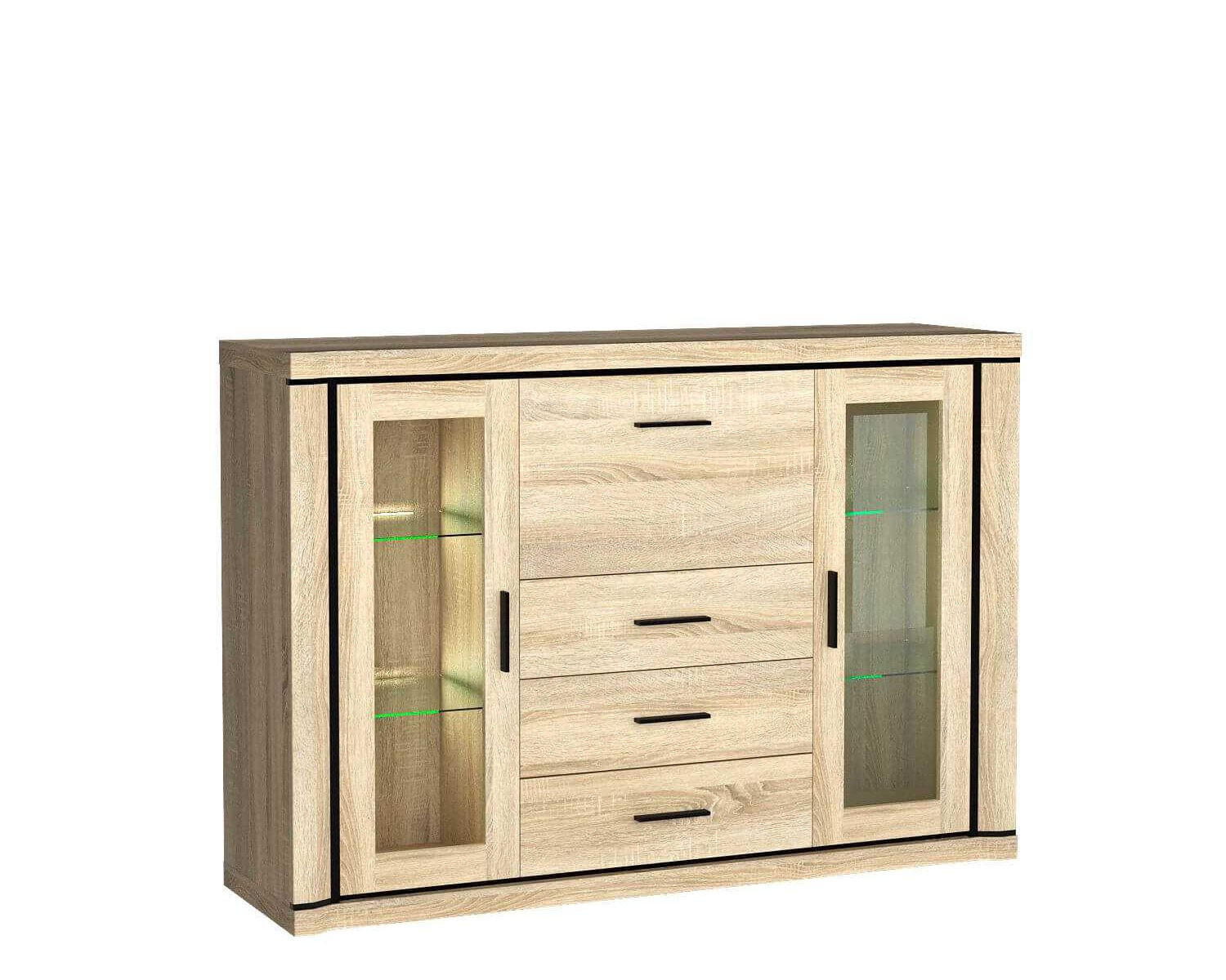 HIGHBOARD Dallas D-7 Eiche Sonoma - Sonoma Eiche, Holzwerkstoff (157/111/45cm)
