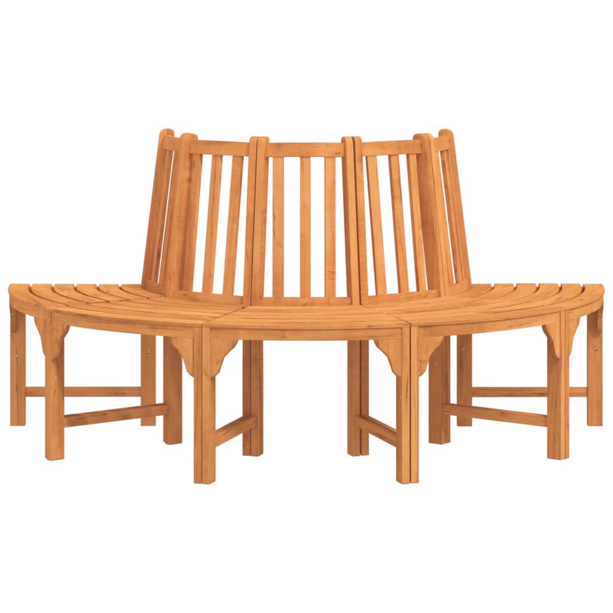 BAUMBANK Halbrund Ø208 Cm Massivholz Eukalyptus - Braun, Holz (208/92/104cm) - vidaXL