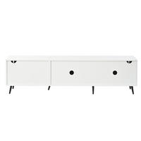 TV-RACK 180x40x48cm Weiß für 80-Zoll Fernseher mit 3-Klapptüren aus MDF - Weiß, Holz (46.51/16.99/73.51cm) - Raelunyi