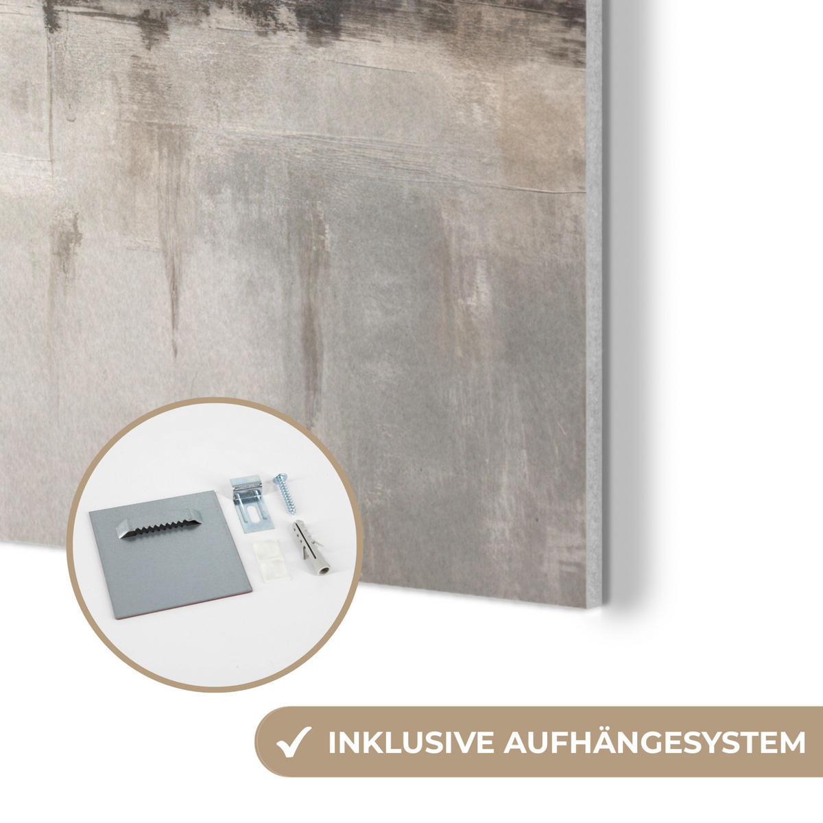 AKUSTIKPANEEL Moderne Kunst - Abstrakt - Beige 90x90 cm - Beige, Textil (90/0.9/90cm) - MuchoWow