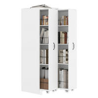 HIGHBOARD 51,5/41/158 cm in Weiß mit 8 offenen Fächern und Rollen - Weiß, Holzwerkstoff (51.5/158/41cm) - BEAOK