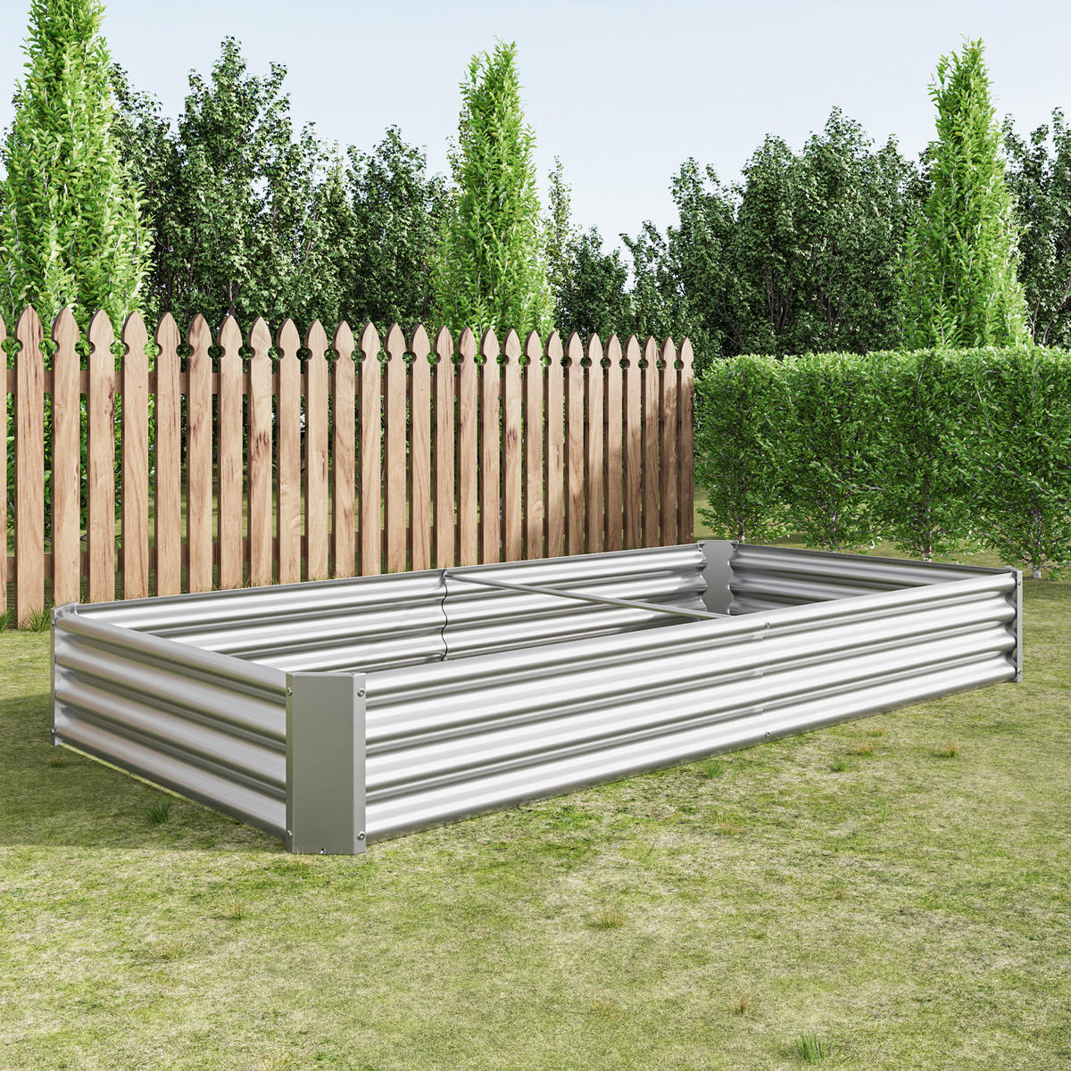 HOCHBEET Metall, silberfarben, 232x113,5x30 cm, rostfest - Grau, Metall (232/30/113.5cm) - Biohort