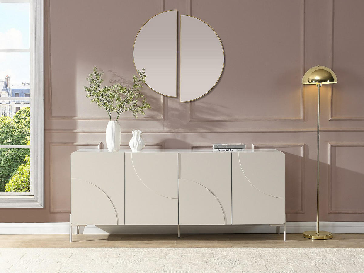 SIDEBOARD - 180 cm x 40 cm - Holz, Platte - Beige - ZELINARO - Beige, Holz (180/75/40cm) - Vente-Unique
