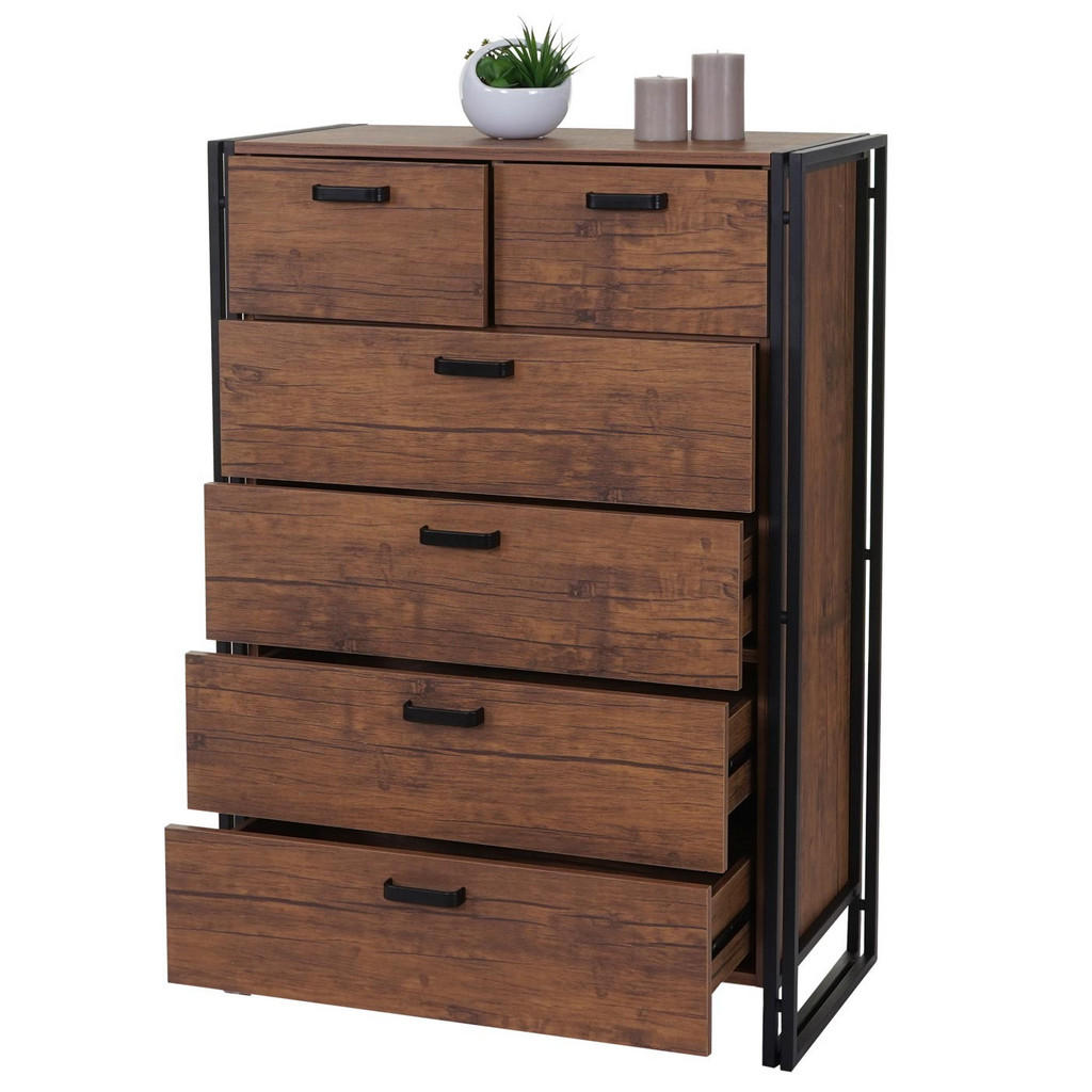 Thumbnail - MCW Highboard, Wildeiche, Holzwerkstoff, Recyclingholz, 80x115x40 cm, Wohnzimmer, Kommoden & Sideboards, Highboards