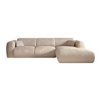 SOFA ohne Schlafmöglichkeit - 5 Personen - Samt, Stoff - Beige - - Beige, Textil (280/165cm) - Vente-Unique