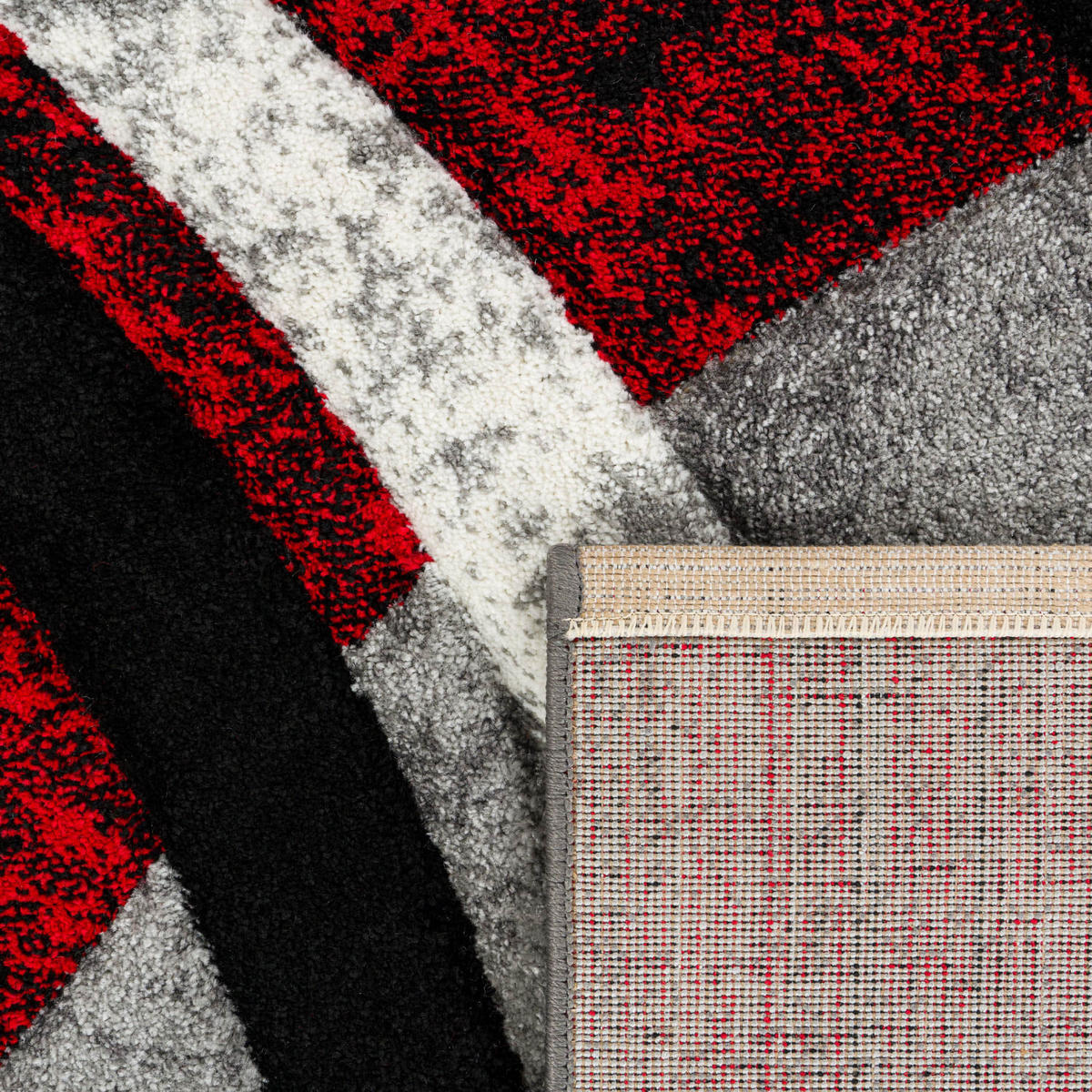 TEPPICH Kurzflor Abstrakt Wohnzimmer schmutzabweisend Grau Rechteckig 80x150 - Grau, Textil (80/150cm) - KADIMA DESIGN