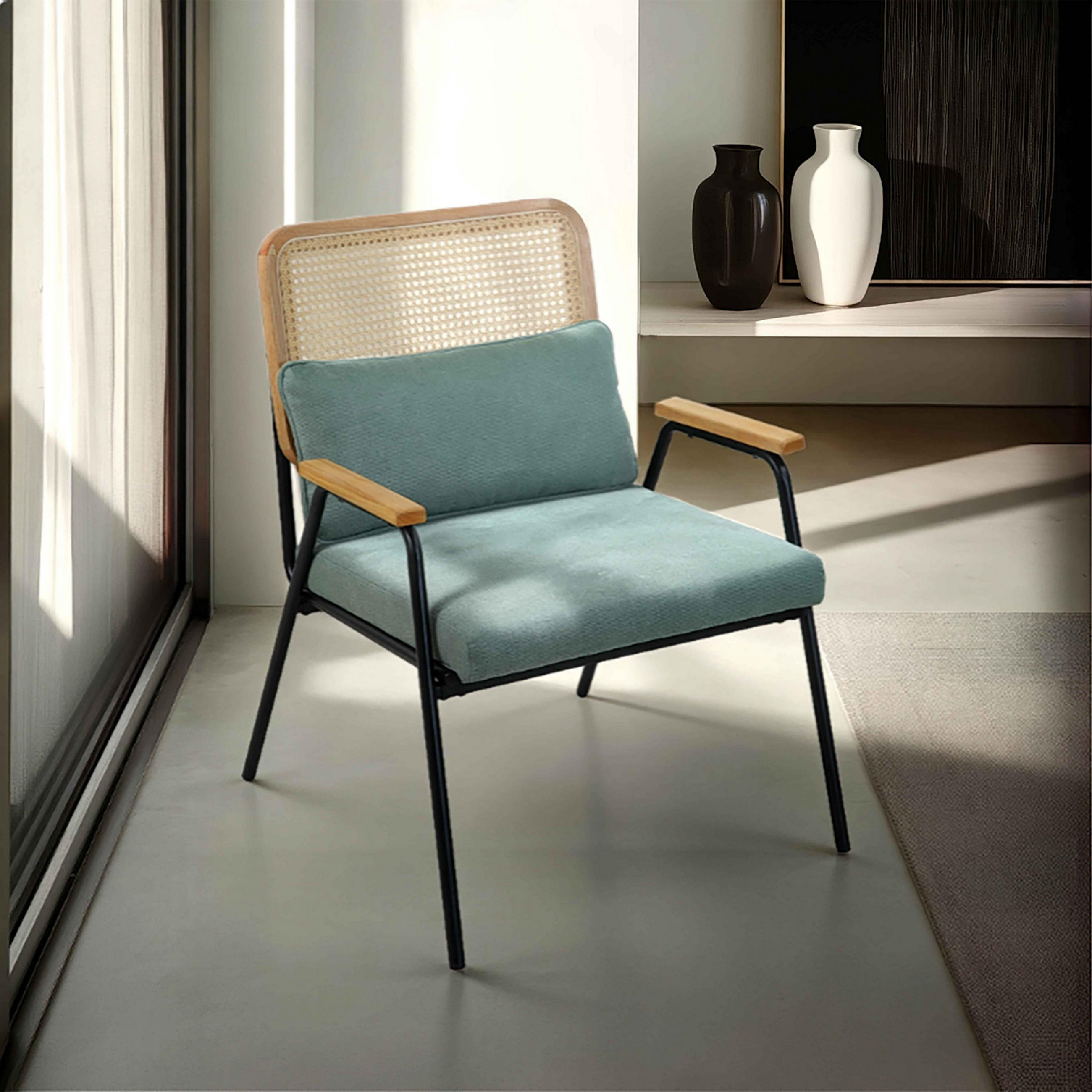 RELAXSESSEL, Dunkelgrün - Grün, Textil (63/83/68cm) - Oviala