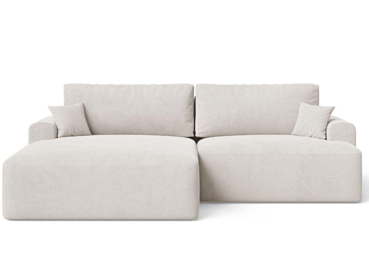ECKSOFA Serene Ecru Links - Ecru, Holz/Textil (259/145cm) - Graingold