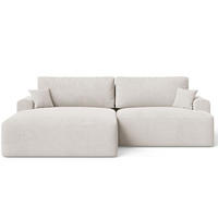 ECKSOFA Serene Ecru Links - Ecru, Holz/Textil (259/145cm) - Graingold