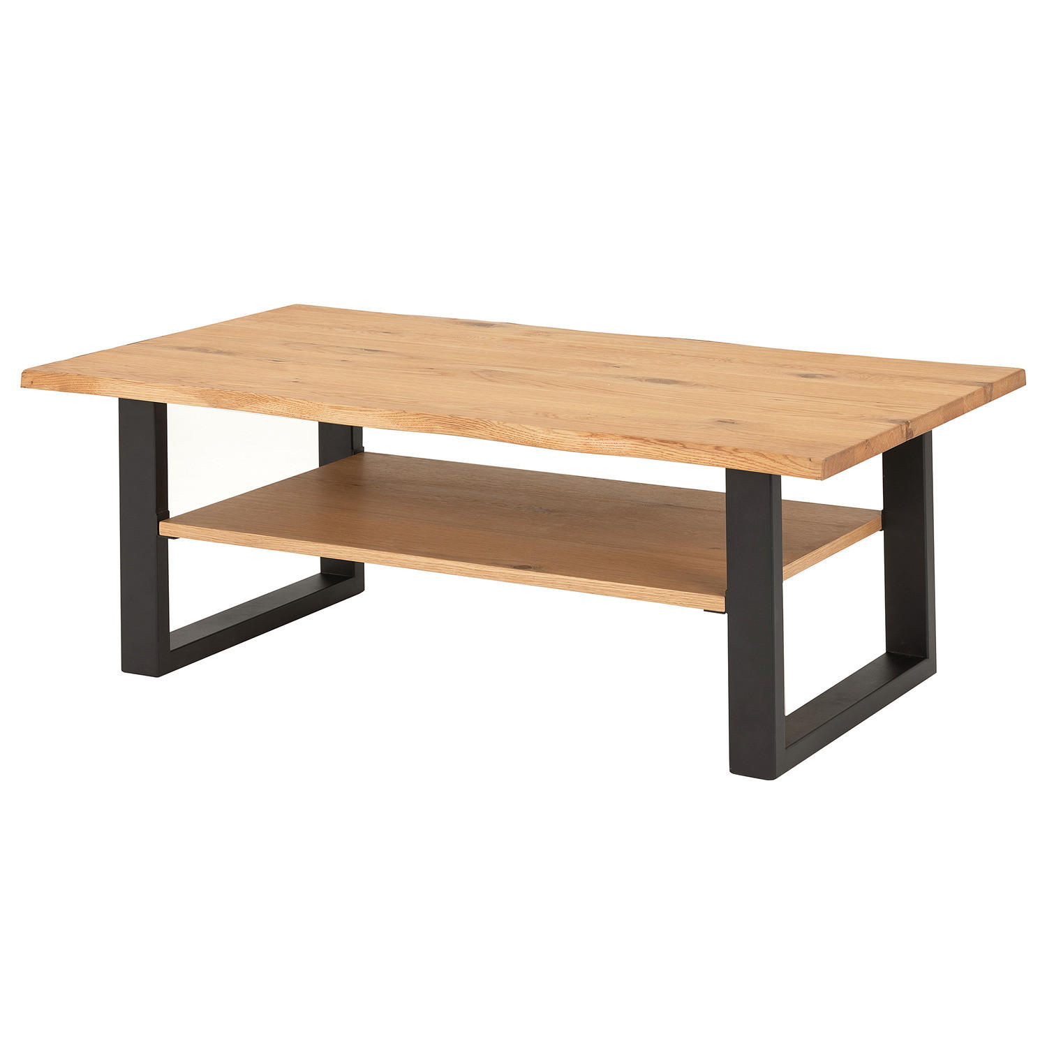 MASSIVER COUCHTISCH - Eiche / Schwarz - Braun, Holzwerkstoff (65/115/42cm) - home24