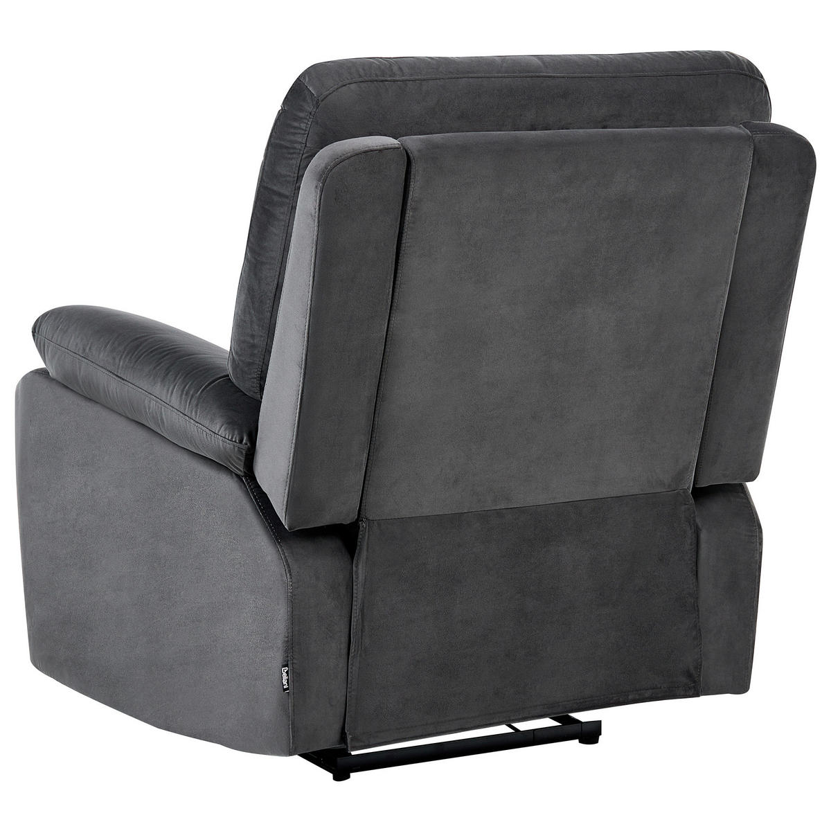 ELEKTRISCHER FERNSEHSESSEL Samtstoff Dunkelgrau Bergen - Dunkelgrau, Textil (85/101/74cm) - Beliani