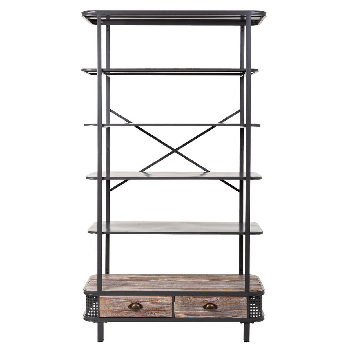 REGAL aus Metall und Holz, Grau, 100x40x181 - Grau, Metall (100/181/40cm) - Wanderlust