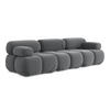 3-SITZER SOFA Samt Stoff Grau - Dunkelgrau/Schwarz, Kunststoff/Textil (285/70/96cm) - Makamii
