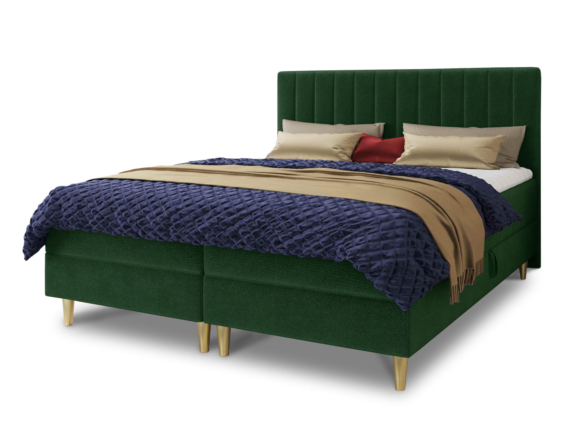BOXBETT Gold - 180x200 - grün (Manila 35, Velvet) - Gelb/Grün, Holz/Holzwerkstoff (180/200cm) - Sofnet