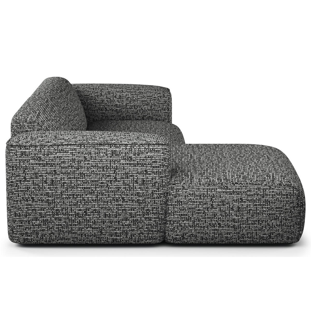 ECKSOFA mit XL-Longchair - Schwarz/Grau, Kunststoff/Textil (260/171cm) - home24