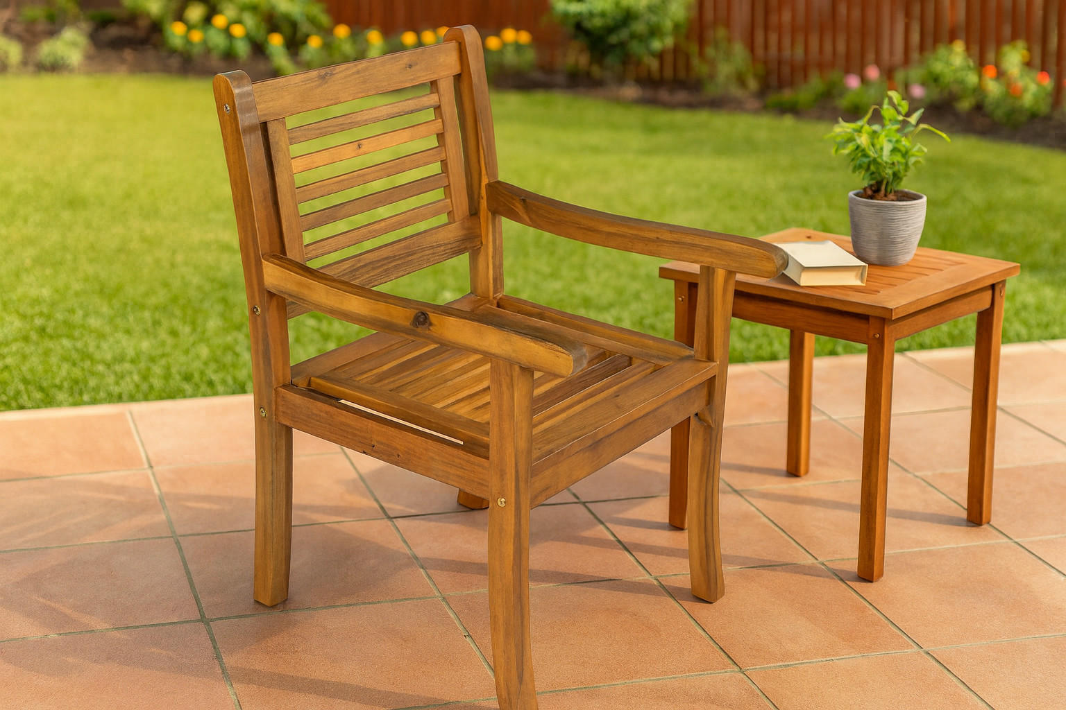 GARTENSTUHL CORUNA - Beige, Holz (68/92/58cm) - SAM